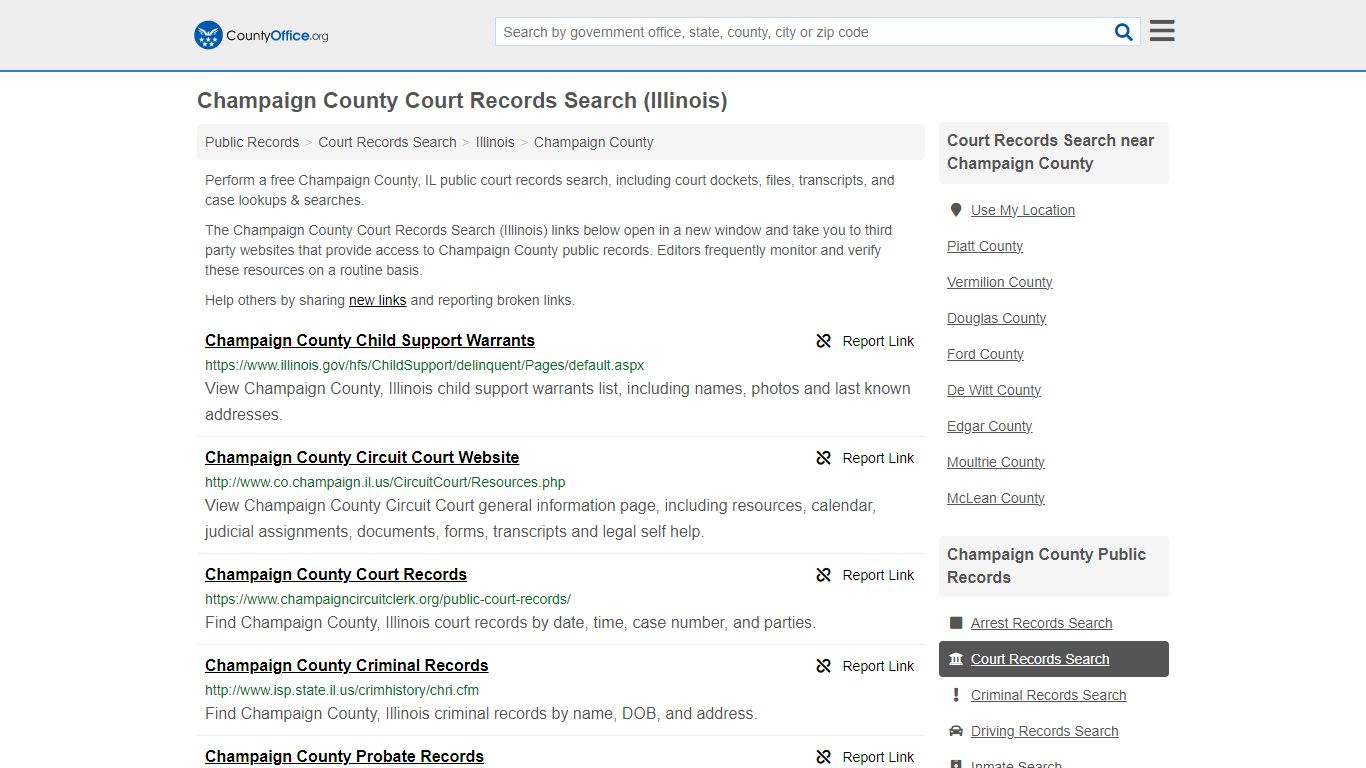 Champaign County Court Records Search (Illinois) - County Office